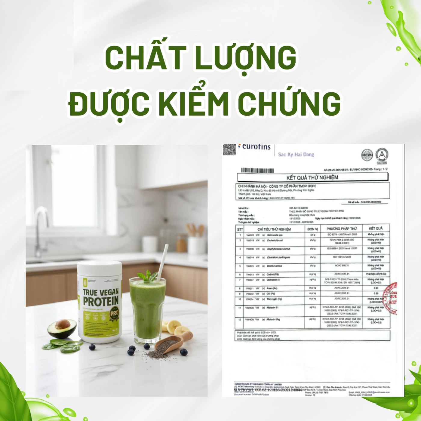 Tài liệu kiểm nghiệm TRUE VEGAN PROTEIN PRO